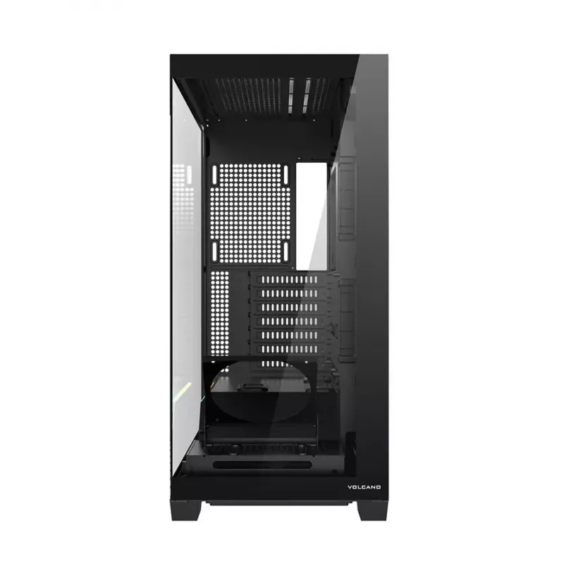 Caixa de PC MODECOM VOLCANO STELLAR PLUS MIDI PRETO — Mid-Tower ATX, vidro temperado, USB-C, suporta placas gráficas até 420 mm