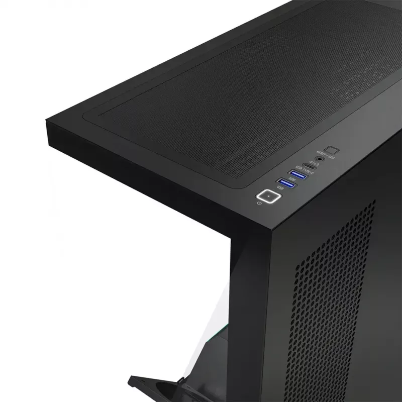 Caixa de PC MODECOM VOLCANO STELLAR PLUS MIDI PRETO — Mid-Tower ATX, vidro temperado, USB-C, suporta placas gráficas até 420 mm