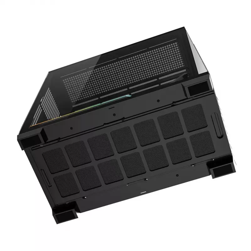 Caixa de PC MODECOM VOLCANO STELLAR PLUS MIDI PRETO — Mid-Tower ATX, vidro temperado, USB-C, suporta placas gráficas até 420 mm