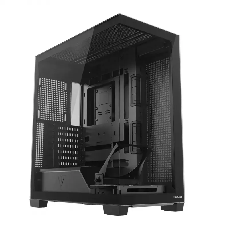 Caixa de PC MODECOM VOLCANO STELLAR PLUS MIDI PRETO — Mid-Tower ATX, vidro temperado, USB-C, suporta placas gráficas até 420 mm