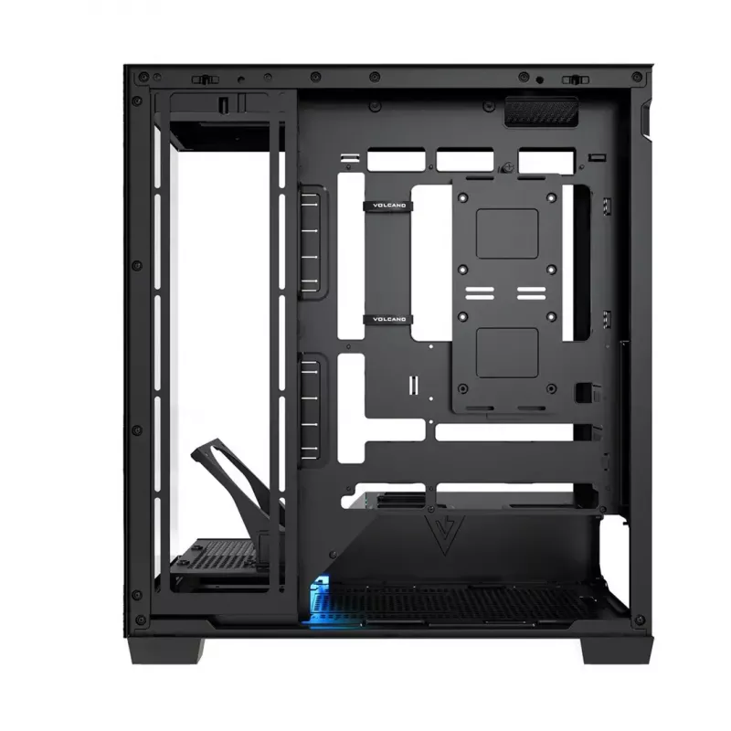 Caixa de PC MODECOM VOLCANO STELLAR PLUS MIDI PRETO — Mid-Tower ATX, vidro temperado, USB-C, suporta placas gráficas até 420 mm