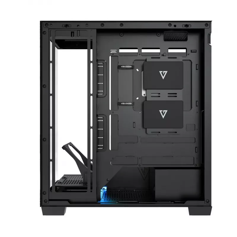 Caixa de PC MODECOM VOLCANO STELLAR PLUS MIDI PRETO — Mid-Tower ATX, vidro temperado, USB-C, suporta placas gráficas até 420 mm