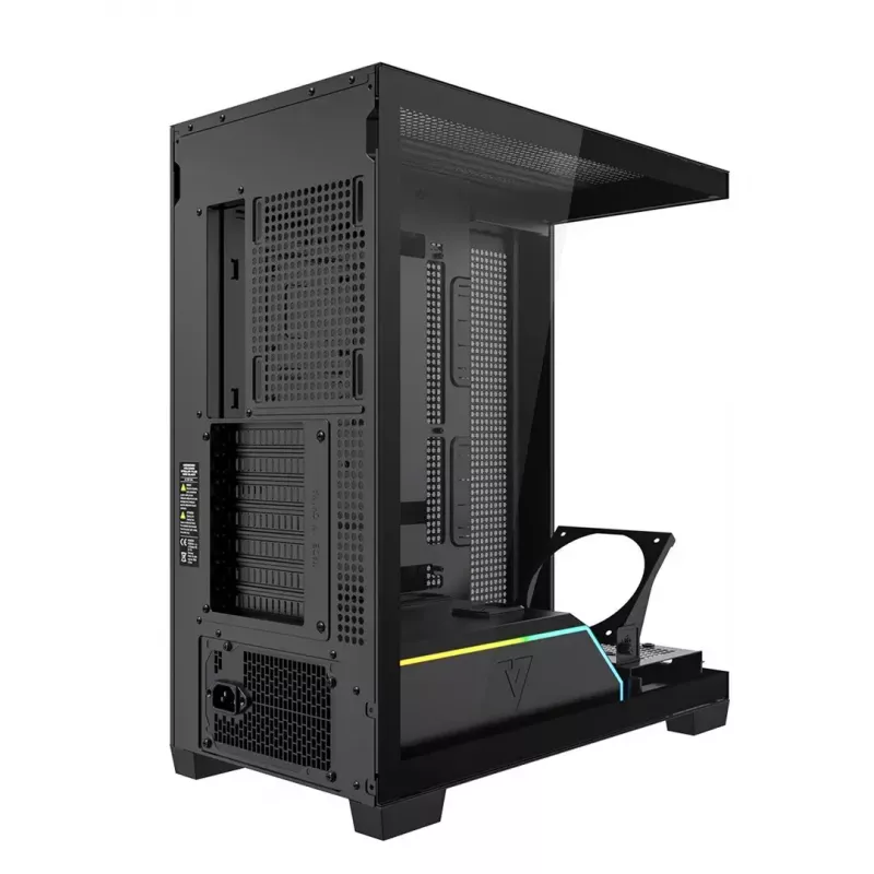 Caixa de PC MODECOM VOLCANO STELLAR PLUS MIDI PRETO — Mid-Tower ATX, vidro temperado, USB-C, suporta placas gráficas até 420 mm