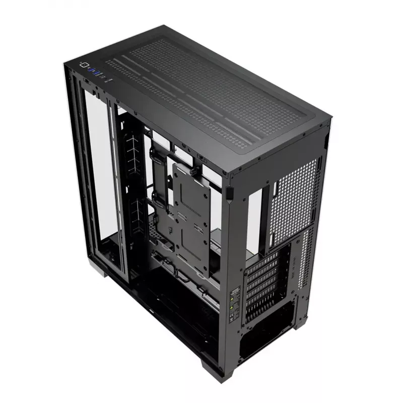 Caixa de PC MODECOM VOLCANO STELLAR PLUS MIDI PRETO — Mid-Tower ATX, vidro temperado, USB-C, suporta placas gráficas até 420 mm
