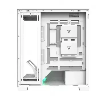 Caixa de PC MODECOM VOLCANO STELLAR PLUS MIDI BRANCO — Midi Tower, microATX, vidro temperado, USB-C, suporta GPU 420 mm