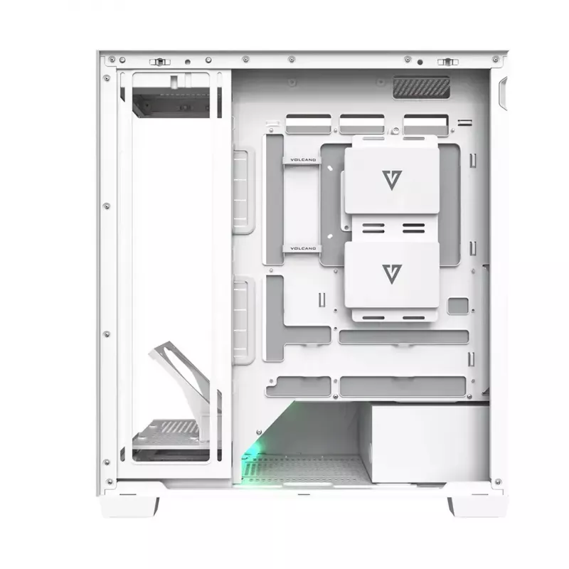 Caixa de PC MODECOM VOLCANO STELLAR PLUS MIDI BRANCO — Midi Tower, microATX, vidro temperado, USB-C, suporta GPU 420 mm