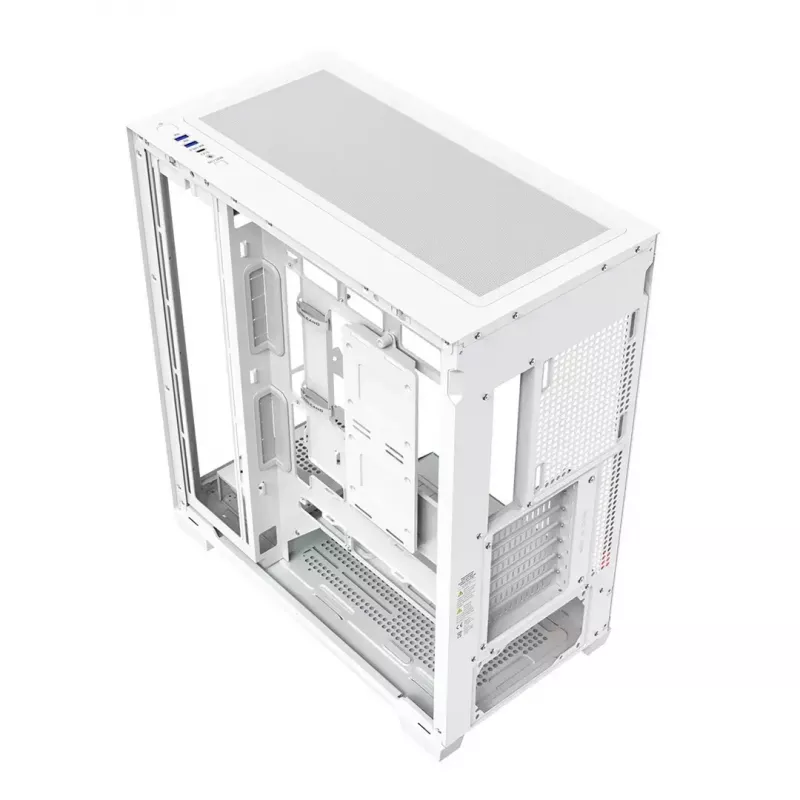Caixa de PC MODECOM VOLCANO STELLAR PLUS MIDI BRANCO — Midi Tower, microATX, vidro temperado, USB-C, suporta GPU 420 mm