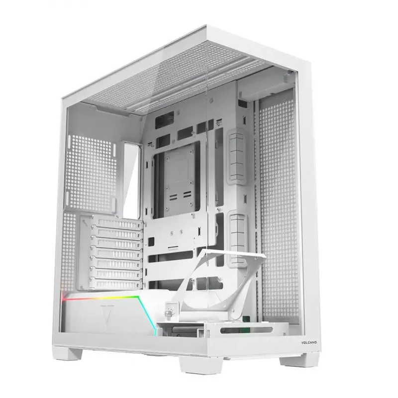 Caixa de PC MODECOM VOLCANO STELLAR PLUS MIDI BRANCO — Midi Tower, microATX, vidro temperado, USB-C, suporta GPU 420 mm