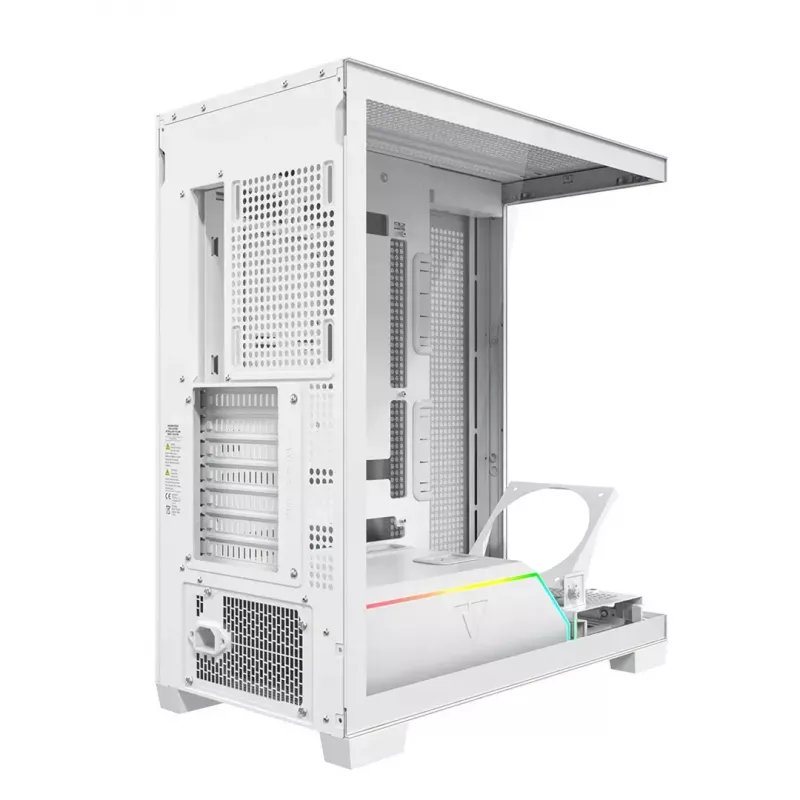 Caixa de PC MODECOM VOLCANO STELLAR PLUS MIDI BRANCO — Midi Tower, microATX, vidro temperado, USB-C, suporta GPU 420 mm