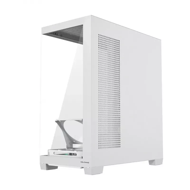 Caixa de PC MODECOM VOLCANO STELLAR PLUS MIDI BRANCO — Midi Tower, microATX, vidro temperado, USB-C, suporta GPU 420 mm