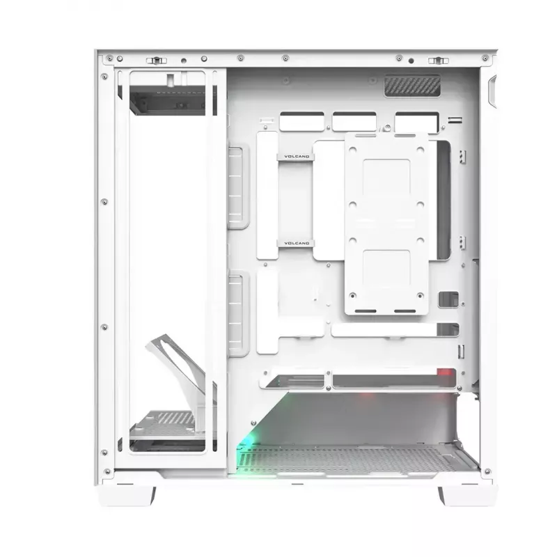 Caixa de PC MODECOM VOLCANO STELLAR PLUS MIDI BRANCO — Midi Tower, microATX, vidro temperado, USB-C, suporta GPU 420 mm