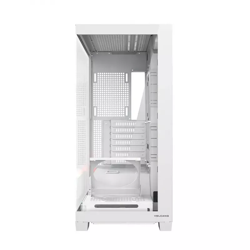Caixa de PC MODECOM VOLCANO STELLAR PLUS MIDI BRANCO — Midi Tower, microATX, vidro temperado, USB-C, suporta GPU 420 mm