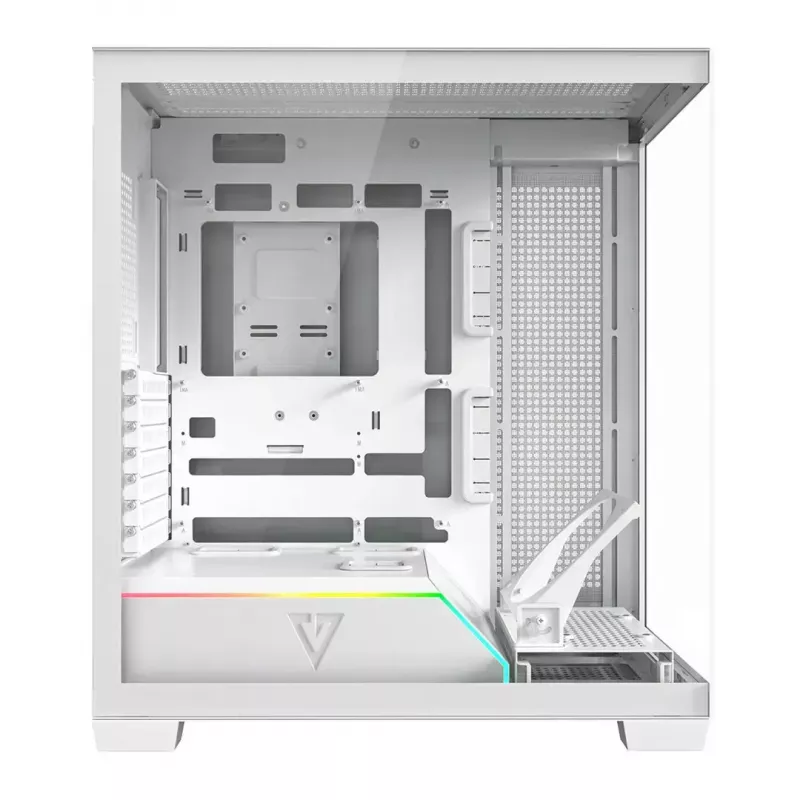 Caixa de PC MODECOM VOLCANO STELLAR PLUS MIDI BRANCO — Midi Tower, microATX, vidro temperado, USB-C, suporta GPU 420 mm