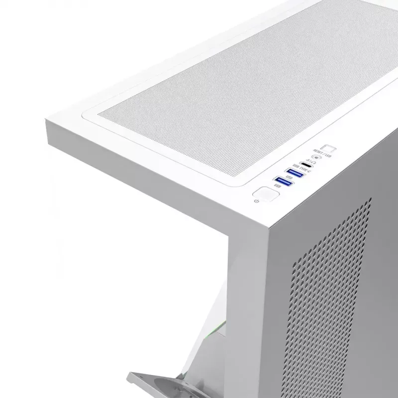 Caixa de PC MODECOM VOLCANO STELLAR PLUS MIDI BRANCO — Midi Tower, microATX, vidro temperado, USB-C, suporta GPU 420 mm