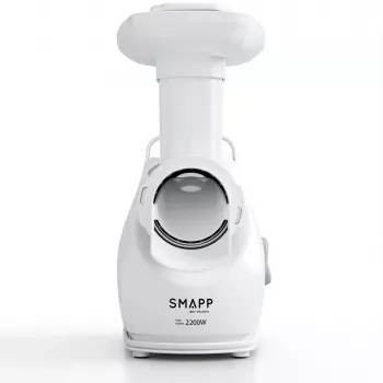 Máquina de picar carne SMAPP modelo 490.81 BRANCO – 2200 W, 1 velocidade, 2,7 kg/min, 3 discos perfurados, branco, acessório de trituração