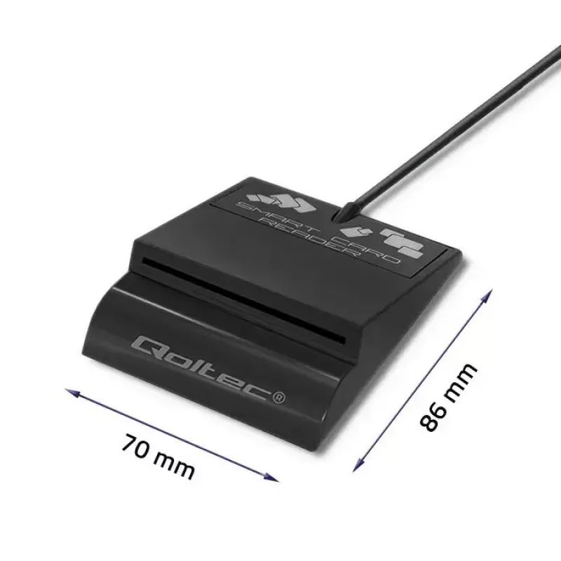 Leitor de cartões QOLTEC Smart ID Card Reader Intelligenst modelo 50636 USB Type-C
