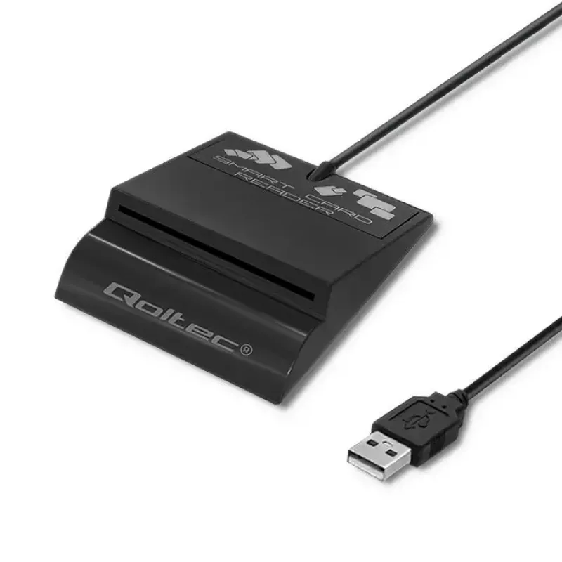 Leitor de cartões QOLTEC Smart ID Card Reader Intelligenst modelo 50636 USB Type-C