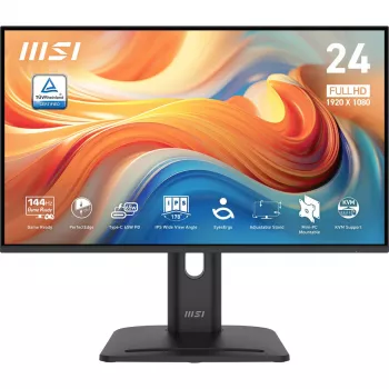 Monitor MSI Pro MP245PHG E14 60,5 cm (23,8 polegadas) Full HD 1920x1080 IPS LCD, 4 ms, 300 cd/m², VESA, hub USB, altifalantes