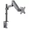 Suporte de mesa Manhattan para TV e monitores (Full-Motion com mola a gás), para ecrãs de 13 polegadas a 27 polegadas, montagem por aperto ou por tubo, compatibilidade VESA: 75x75 mm e 100x100 mm – verifique as dimensões dos quatro orifícios de fixação na parte traseira do ecrã para garantir que encaixam, máx. 8 kg, suporte