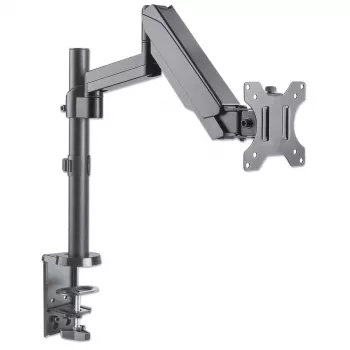 Suporte de mesa Manhattan para TV e monitores (Full-Motion com mola a gás), para ecrãs de 13 polegadas a 27 polegadas, montagem por aperto ou por tubo, compatibilidade VESA: 75x75 mm e 100x100 mm – verifique as dimensões dos quatro orifícios de fixação na parte traseira do ecrã para garantir que encaixam, máx. 8 kg, suporte