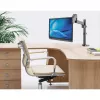 Suporte de mesa Manhattan para TV e monitores (Full-Motion com mola a gás), para ecrãs de 13 polegadas a 27 polegadas, montagem por aperto ou por tubo, compatibilidade VESA: 75x75 mm e 100x100 mm – verifique as dimensões dos quatro orifícios de fixação na parte traseira do ecrã para garantir que encaixam, máx. 8 kg, suporte