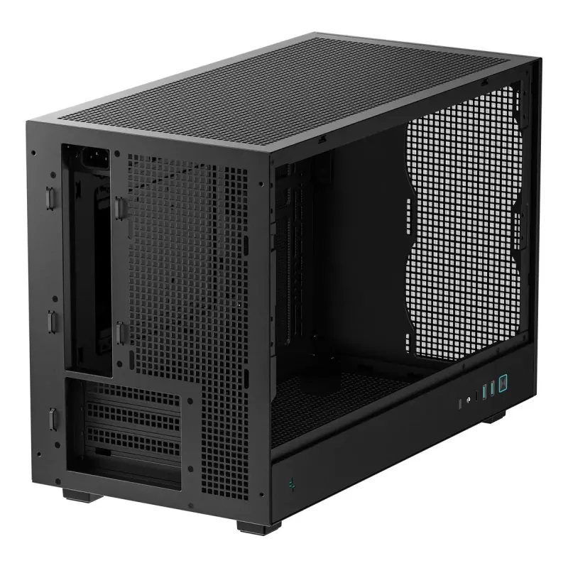 Caixa de PC DeepCool CH260 Micro Tower preto — Micro-ATX/Mini-ITX, vidro temperado, USB-C, GPU máx. 413 mm