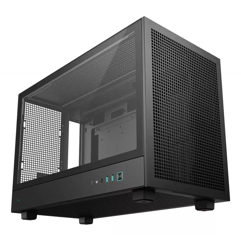 Caixa de PC DeepCool CH260 Micro Tower preto — Micro-ATX/Mini-ITX, vidro temperado, USB-C, GPU máx. 413 mm