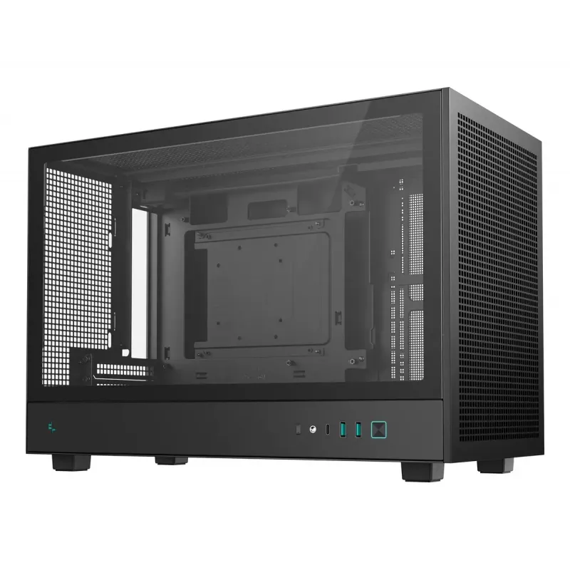 Caixa de PC DeepCool CH260 Micro Tower preto — Micro-ATX/Mini-ITX, vidro temperado, USB-C, GPU máx. 413 mm