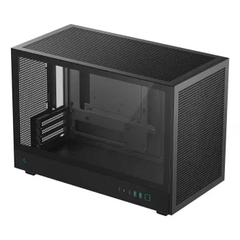 Caixa de PC DeepCool CH260 Micro Tower preto — Micro-ATX/Mini-ITX, vidro temperado, USB-C, GPU máx. 413 mm