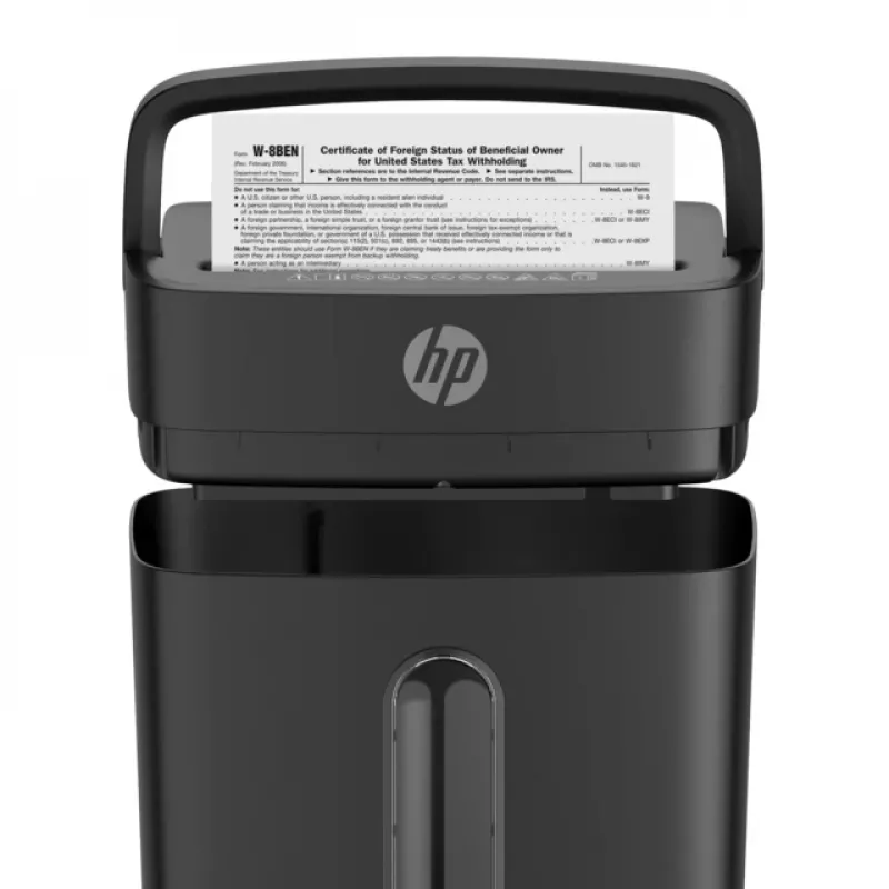 Destruidora de documentos HP One Shred 6CC corte em partículas 68 dB preta