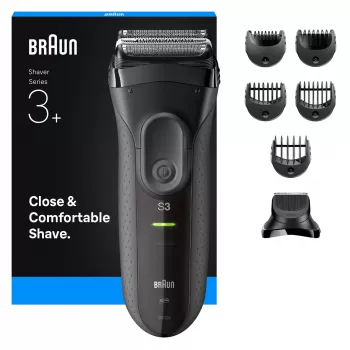 Aparador de barba com bateria Braun 3000BT 5 7 mm molhado e seco preto cinzento