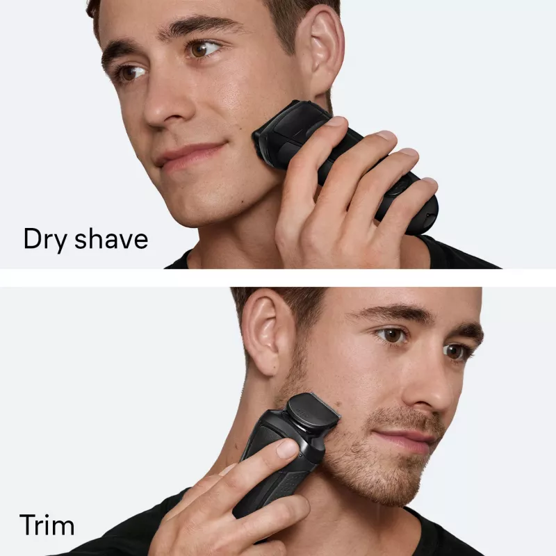 Aparador de barba com bateria Braun 3000BT 5 7 mm molhado e seco preto cinzento