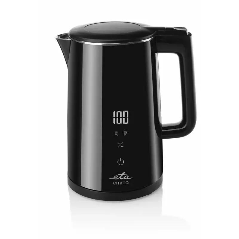 Chaleira elétrica ETA Emma 1,5 l 2200 W aço inoxidável, preto, base de 360°