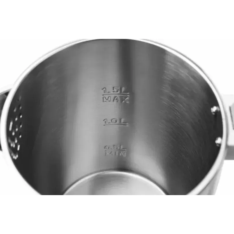 Chaleira elétrica ETA Emma 1,5 l 2200 W aço inoxidável, preto, base de 360°