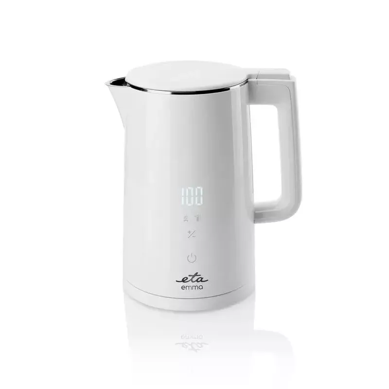 Chaleira elétrica ETA 1,5 L 2200 W branco aço inoxidável com termostato ajustável