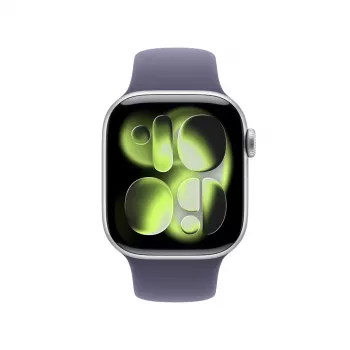 Smartwatch Apple Watch Series 11 GPS + Cellular 42 mm caixa de alumínio prateado com bracelete desportiva Lilac Fog M/L