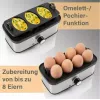 ProfiCook PC-EK 1275 Cozedor de ovos, 400 W, até 8 ovos, preto/aço inoxidável (501275)