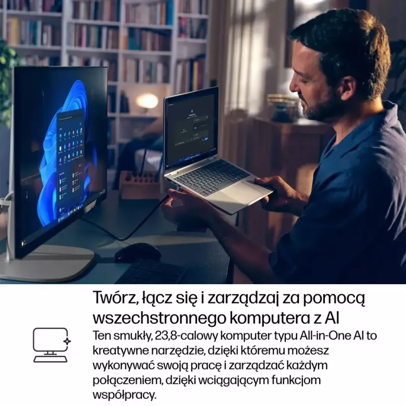 PC All-in-One HP EliteStudio 8 AiO G1i Ultra 5 23,8 polegadas FHD Touch IPS 16 GB DDR5 512 GB SSD Win11 Pro