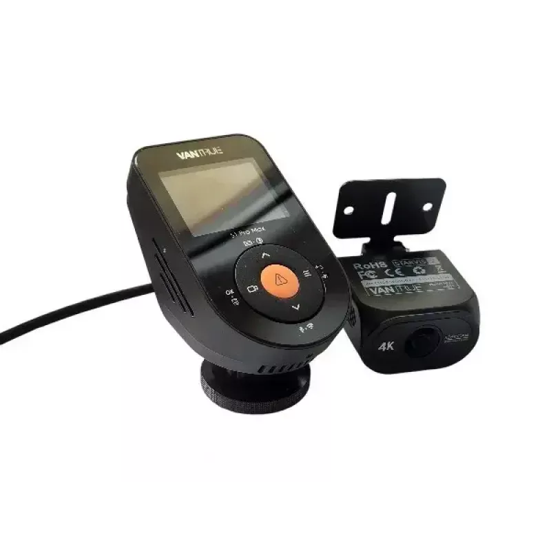 Dashcam para automóvel VANTRUE S1PRO MAX — gravador compacto de 2 canais, 3840×2160 F/1.8, objetiva principal 155°, Wi‑Fi, GPS, ecrã 2 polegadas, modo de estacionamento, microSD até 1 TB