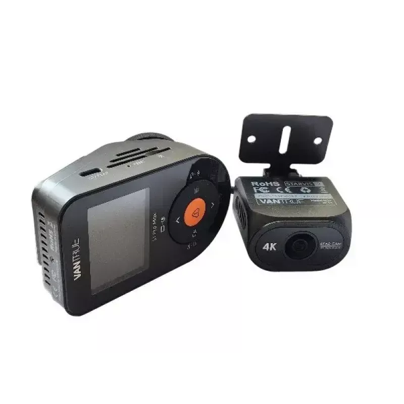 Dashcam para automóvel VANTRUE S1PRO MAX — gravador compacto de 2 canais, 3840×2160 F/1.8, objetiva principal 155°, Wi‑Fi, GPS, ecrã 2 polegadas, modo de estacionamento, microSD até 1 TB