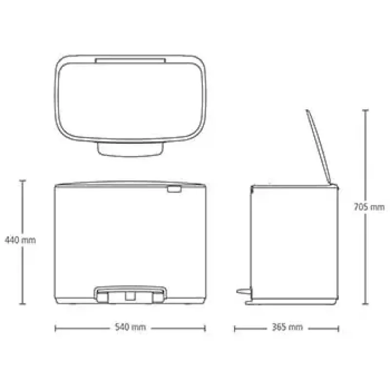 Balde de lixo retangular Brabantia 121104