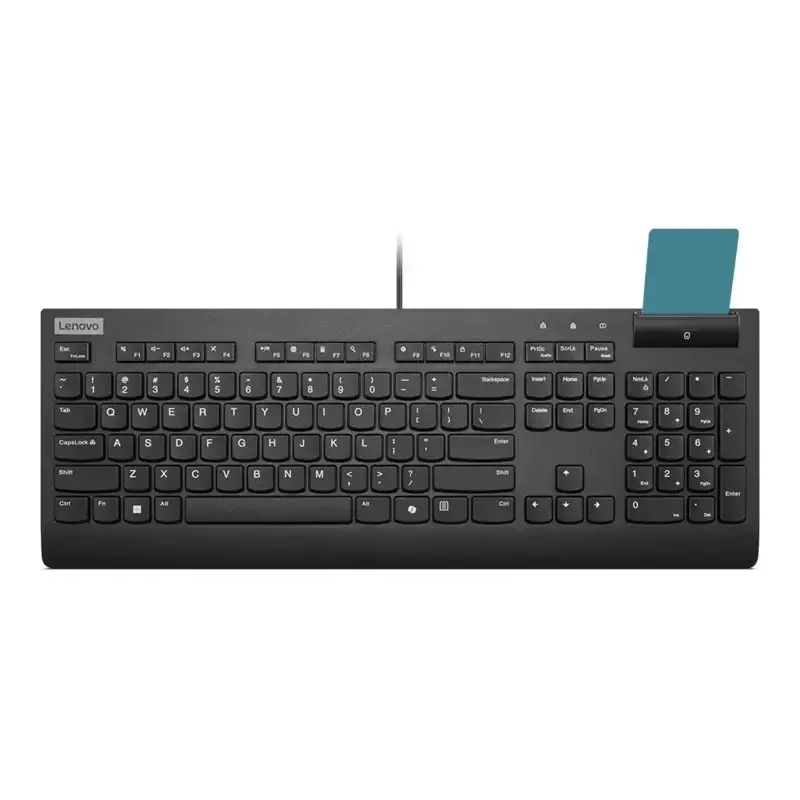 Teclado com fio Lenovo Smartcard II estónio preto USB-A interruptores plunger