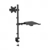 Suporte de secretária Manhattan para combinação de monitor e portátil (Full-Motion), para ecrãs: 10-27 polegadas, portátil até 17 polegadas, montagem por aperto, compatibilidade VESA: 75x75 e 100x100 mm – verifique as dimensões dos quatro orifícios de fixação na parte traseira do ecrã para garantir que encaixam, máx. 8 kg, suporte