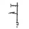Suporte de secretária Manhattan para combinação de monitor e portátil (Full-Motion), para ecrãs: 10-27 polegadas, portátil até 17 polegadas, montagem por aperto, compatibilidade VESA: 75x75 e 100x100 mm – verifique as dimensões dos quatro orifícios de fixação na parte traseira do ecrã para garantir que encaixam, máx. 8 kg, suporte