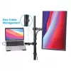 Suporte de secretária Manhattan para combinação de monitor e portátil (Full-Motion), para ecrãs: 10-27 polegadas, portátil até 17 polegadas, montagem por aperto, compatibilidade VESA: 75x75 e 100x100 mm – verifique as dimensões dos quatro orifícios de fixação na parte traseira do ecrã para garantir que encaixam, máx. 8 kg, suporte