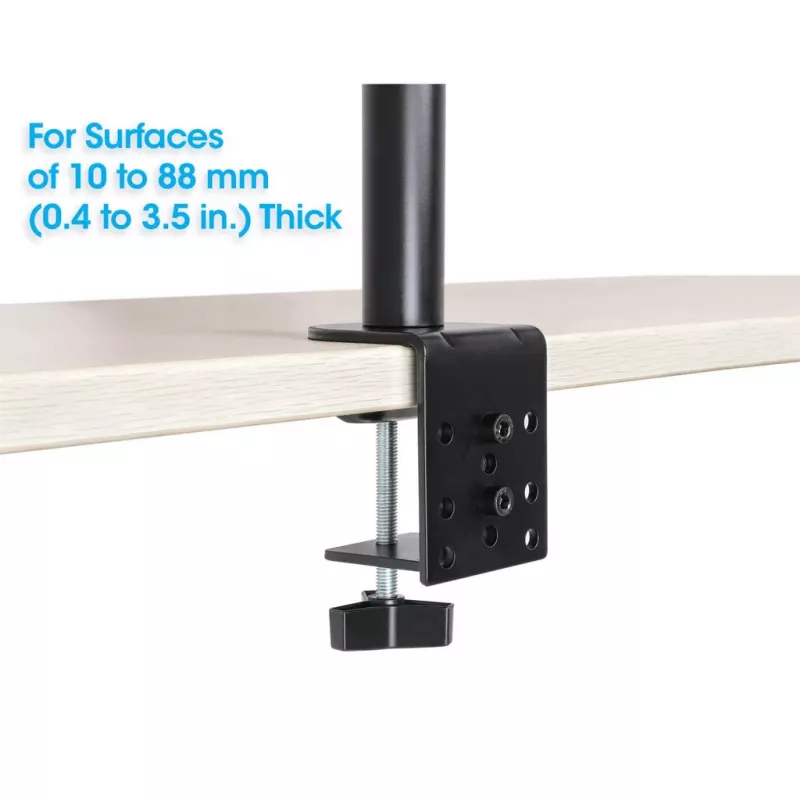 Suporte de secretária Manhattan para combinação de monitor e portátil (Full-Motion), para ecrãs: 10-27 polegadas, portátil até 17 polegadas, montagem por aperto, compatibilidade VESA: 75x75 e 100x100 mm – verifique as dimensões dos quatro orifícios de fixação na parte traseira do ecrã para garantir que encaixam, máx. 8 kg, suporte