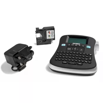 Kit de etiquetadora portátil DYMO LabelManager 210D+ | teclado QWERTY | com etiquetas D1 de 12 mm preto sobre branco e mala de transporte