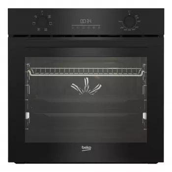 Forno elétrico de encastrar BEKO BBIE123001BD — 72 L, 2400 W, visor LED, botões rotativos retráteis, autolimpeza a vapor, preto