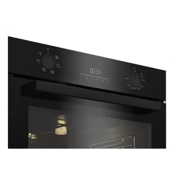 Forno elétrico de encastrar BEKO BBIE123001BD — 72 L, 2400 W, visor LED, botões rotativos retráteis, autolimpeza a vapor, preto
