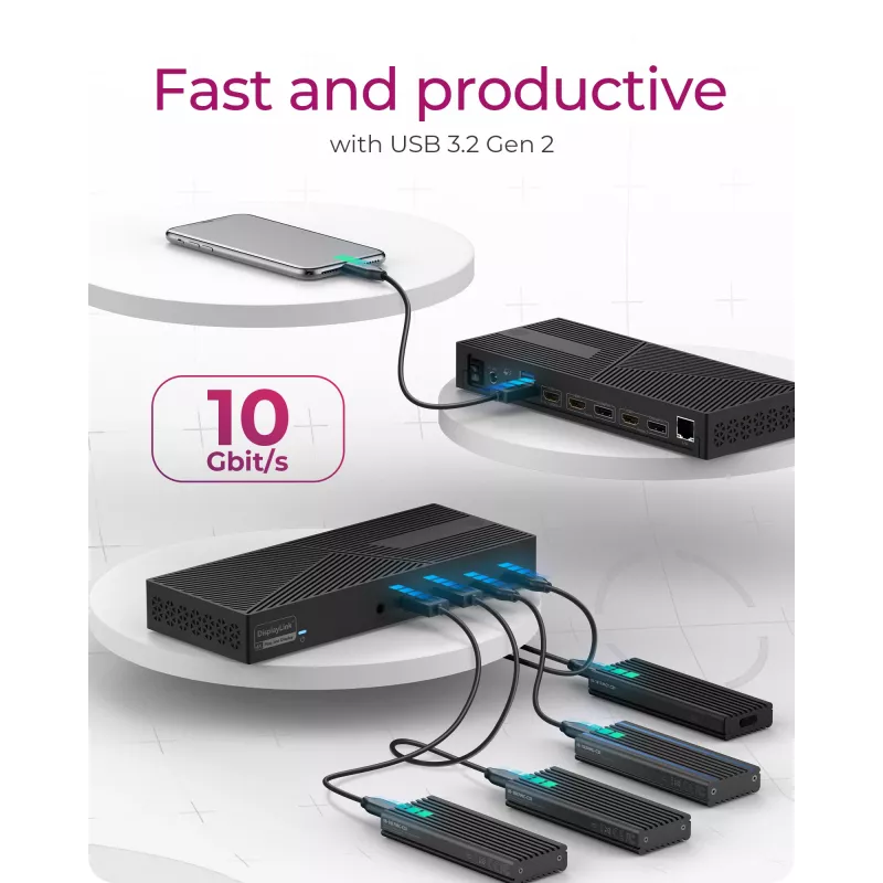 ICY BOX 11 em 1 docking station híbrida com saída de vídeo tripla